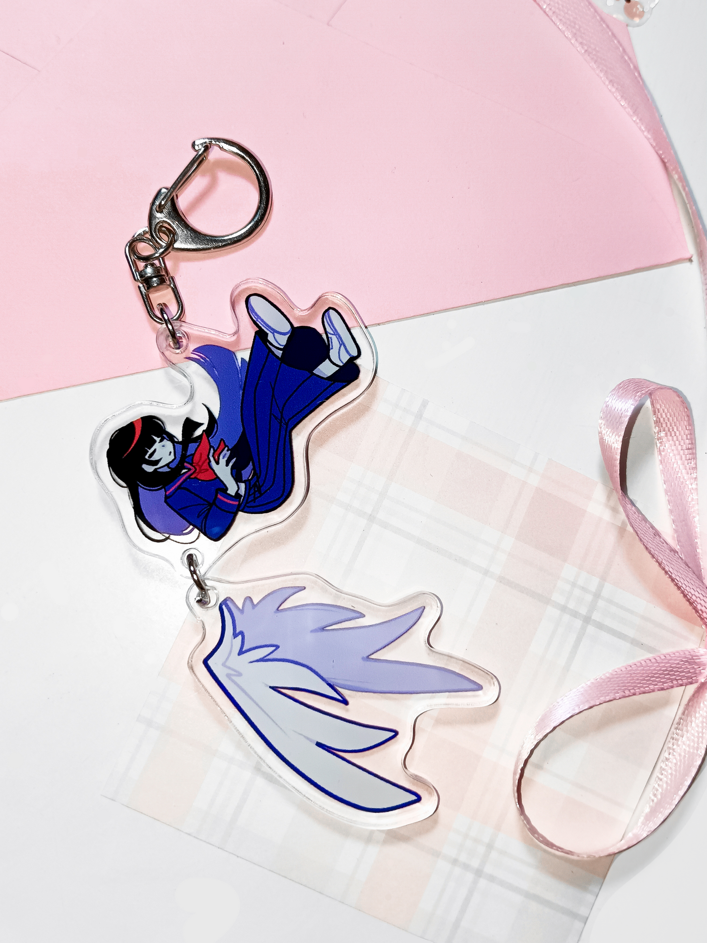 Fallen Angel Keychain with Dangling Wings