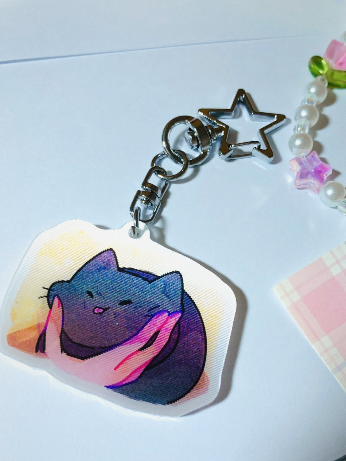 Black Cat Squishy Cat Lenticular Keychain