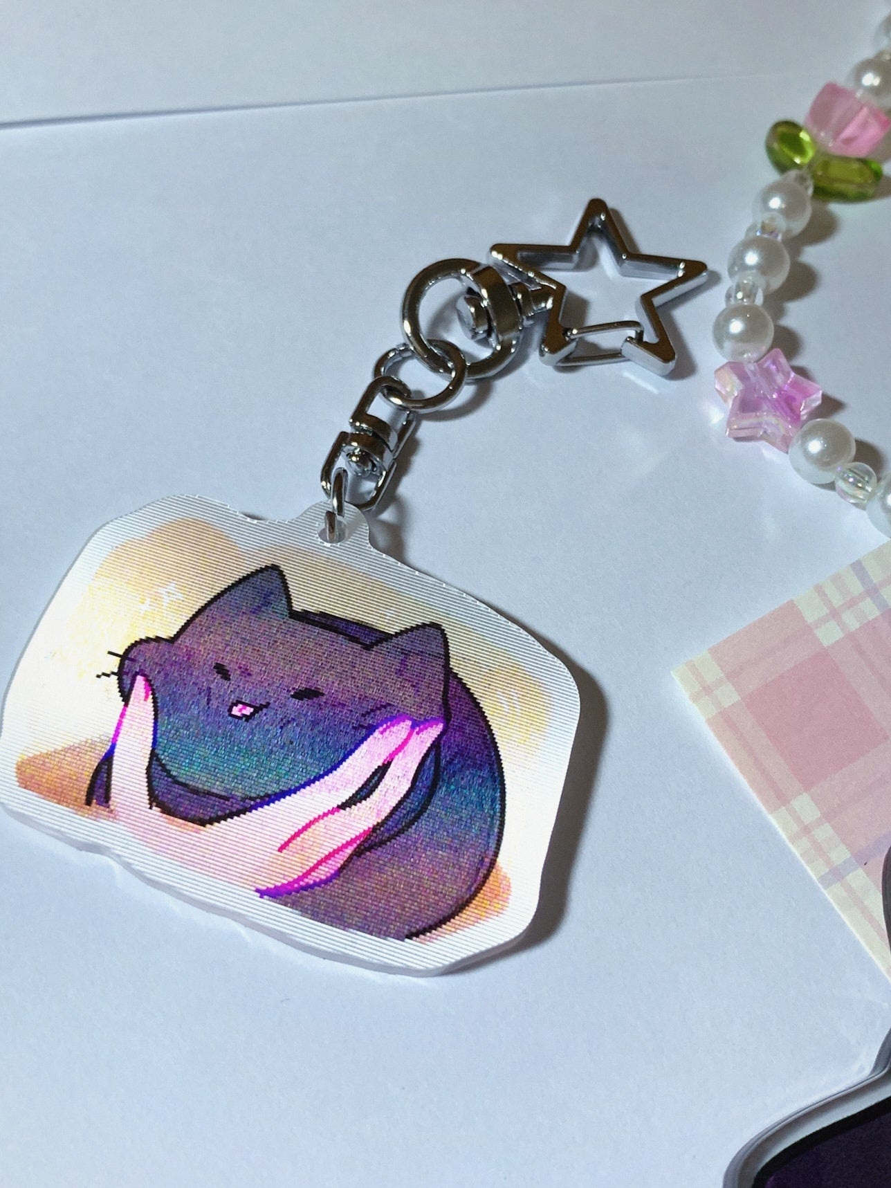 Black Cat Squishy Cat Lenticular Keychain