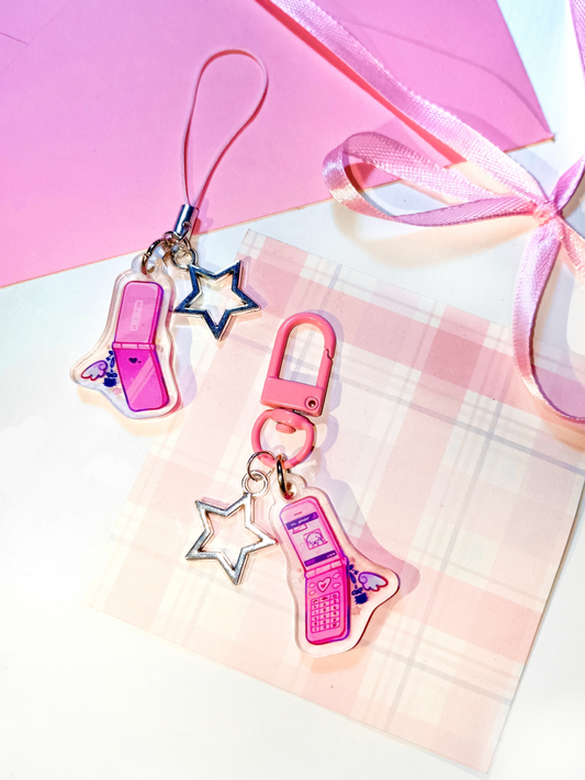 Flipphone Phone Charm Keychain