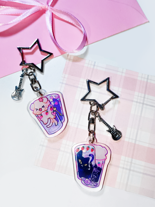 Nana Strawberry Glasses Hachi Black Cat and Puppy