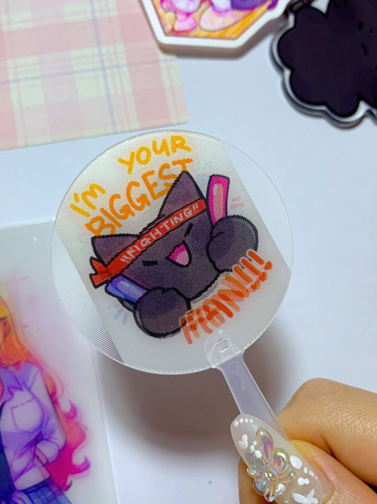 Black Cat Cat I'm Your Biggest Fan Lenticular Mini Fan
